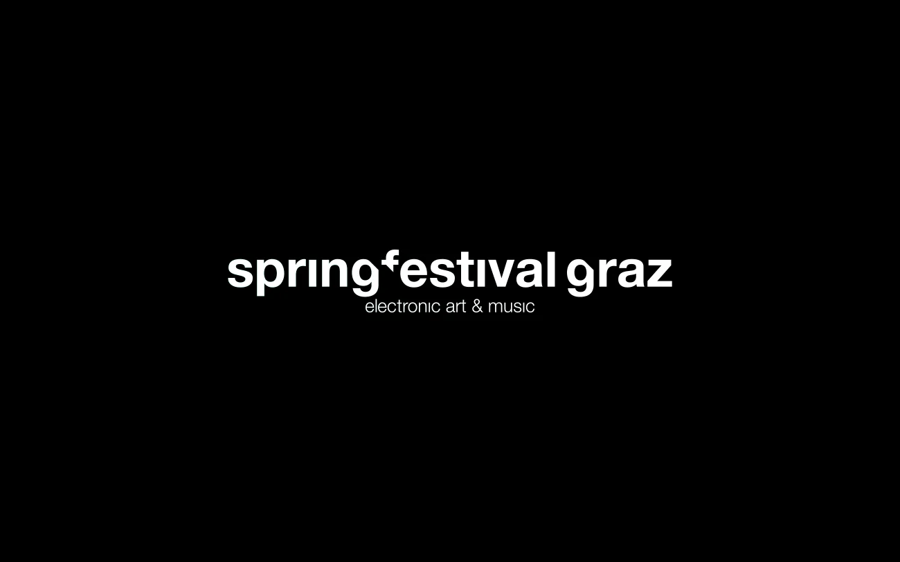 Das springfestival graz - electronic art & music Logo auf schwarzem Hintergrund
